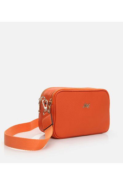 Hotiç Geantă mini (crossbody) din piele portocalie pentru femei