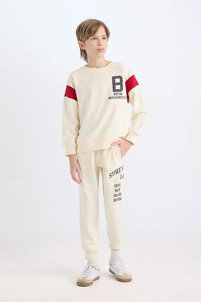 DeFacto Pantaloni de sport imprimați cu talie elastică pentru băiat D2141a824au
