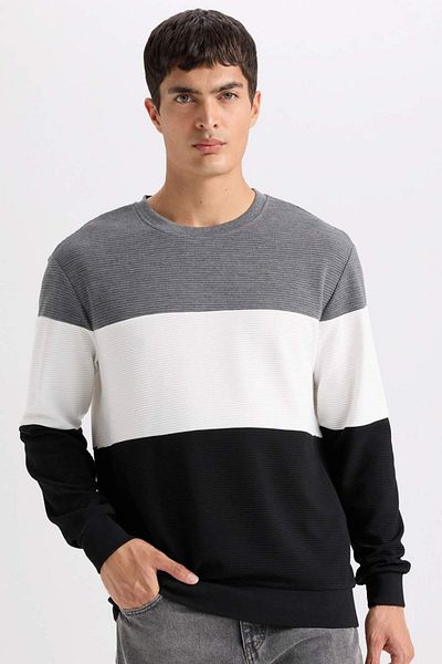 DeFacto Hanorac jacquard cu decolteu obișnuit D5393AX24AU