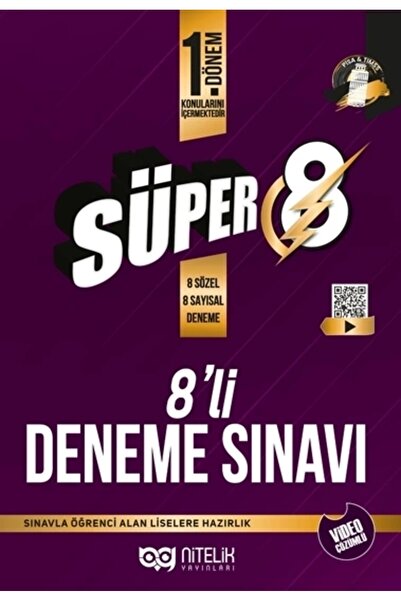 Nitelik Yayınları Nitelik 8.sınıf Yeni Nesil Süper 1.dönem 8'li Deneme Sınavı