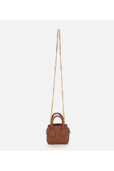 Hotiç Geantă de damă din piele bronzată mini (crossbody).