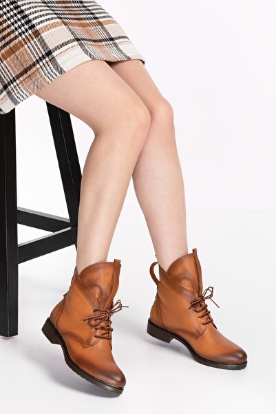 SANLORD SHOES Sanlord HAKİKİ DERİ Anatomik Taban Çift Bağcıklı KADIN Bot