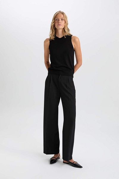 DeFacto Fitted Crew Neck Sleeveless Basic Plain Knitwear Sweater D6160Ax24Au
