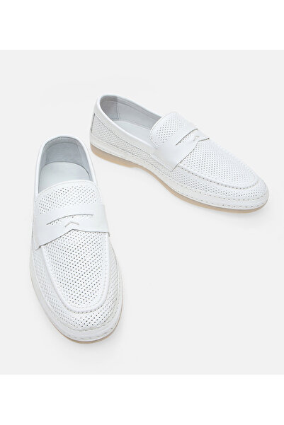Hotiç Men's Leather White Loafer