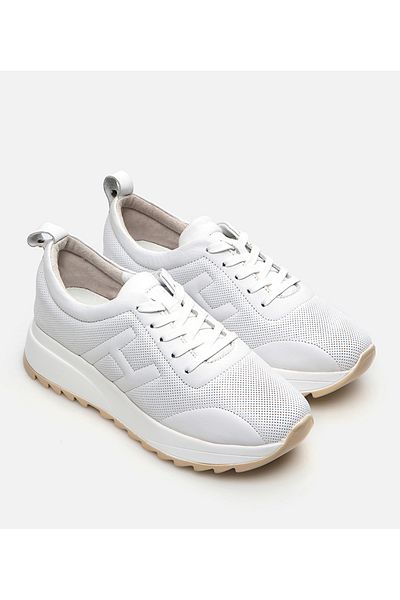 Hotiç Pantofi sport albi din piele de damă