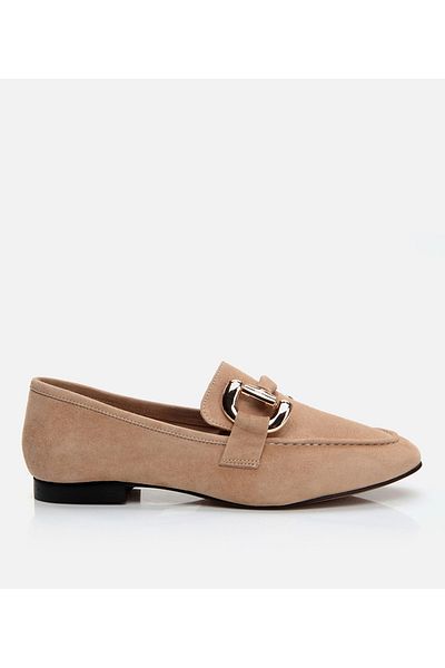 Hotiç Mocasini de damă din piele bronzată
