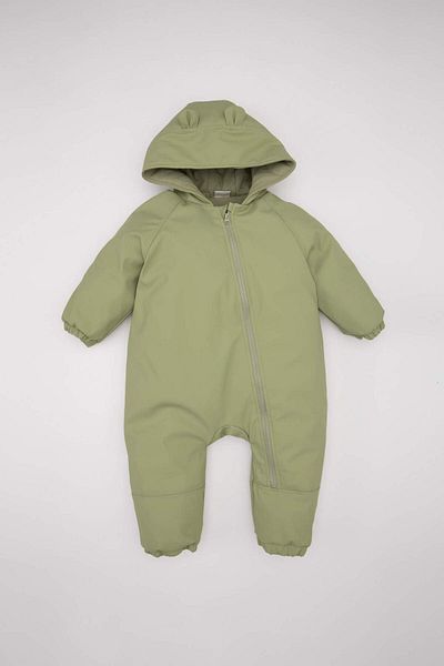 DeFacto Baby Boy Waterproof Hooded Zippered Jumpsuit Coat C7762A524Wn