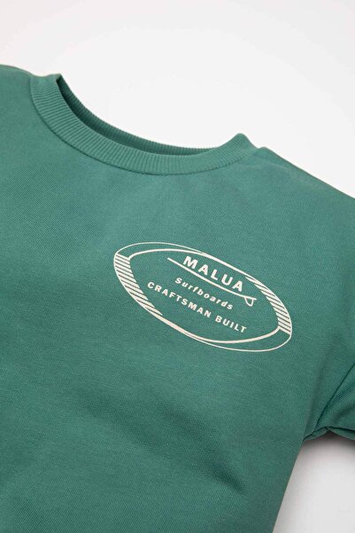 DeFacto Erkek Bebek 2'li Takım Baskılı Sweatshirt Beli Lastikli Eşofman Altı B3189A524WN