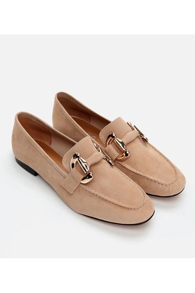 Hotiç Mocasini de damă din piele bronzată