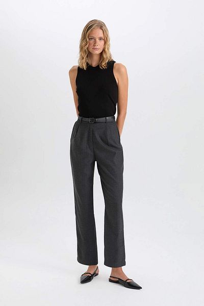 DeFacto Pantaloni de iarnă cu picioare largi, talie înaltă, picior drept D6877ax24au