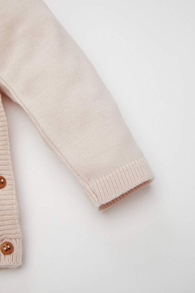 DeFacto Βρεφικό Σετ 2 Κοριτσάκι Αρνί Κεντημένο Μακρυμάνικο Πουλόβερ με Ελαστική Μέση Ριγέ Πλεκτό Κάτω C9759A524W