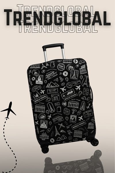 Trendglobal Защитно покритие за куфар за багаж World Travel