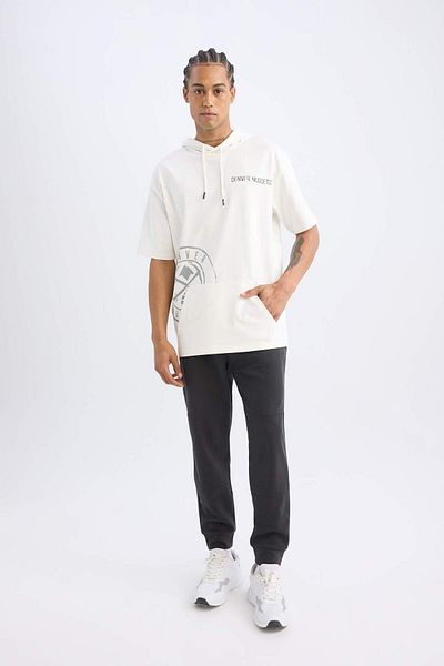 DeFacto Tricou cu mânecă scurtă cu glugă și spate imprimat DeFactoFit NBA Denver Nuggets oversize C9250AX2