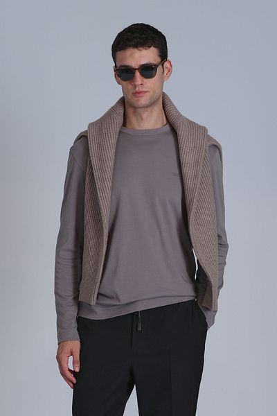 Lufian Tricou cu mânecă lungă pentru bărbați Patrice Sand
