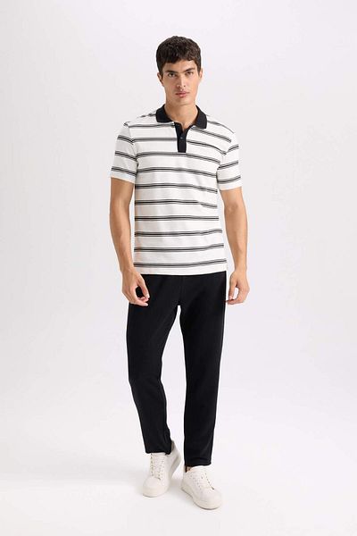 DeFacto Tricou cu mânecă scurtă cu dungi Slim Fit Slim Fit D4720AX24SM