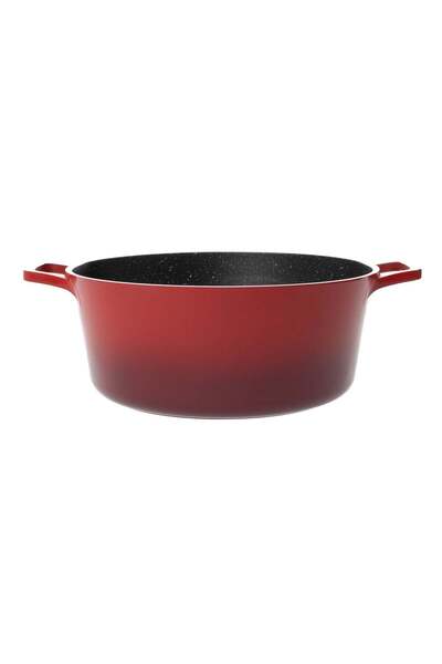 Ella Home Universal cast aluminum pot with lid, burgundy, 6.3L, 28 cm