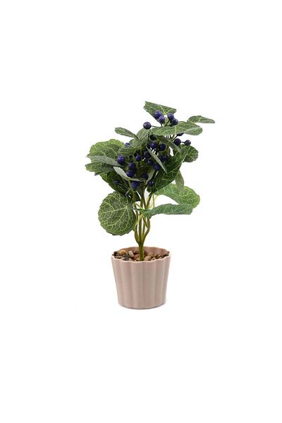 Ella Home Italia Ghiveci Cu Flori Artificiale, Forest, Verde, Plastic, 24cm