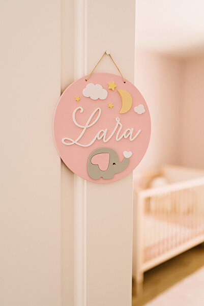 ARSERGROUP Bebek Ve Çocuk Odası Ahşap Harf Kapı Süsü Isimlik Bebek Kapı Süsü