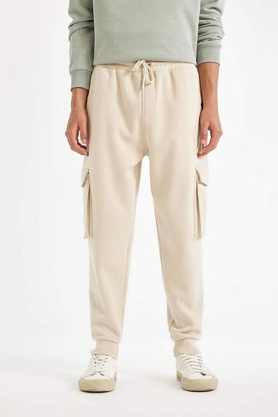 DeFacto Pantaloni de sport Jogger cu croiala normală, cu buzunare cargo, talie dreaptă de bază, cu șireturi, picior elastic Y5533AZ24AU