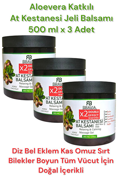 ULFİSU COSMETİCO Bravia At Kestanesi Balsamı 500 ml 3 ADET - Aloevera Katkılı