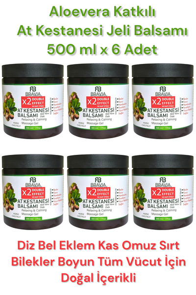 ULFİSU COSMETİCO Bravia At Kestanesi Balsamı 500 ml 6 ADET - Aloevera Katkılı