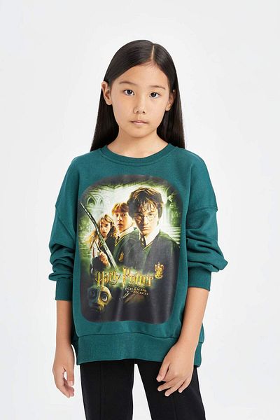 DeFacto Girls' Harry Potter Oversize Wide Fit Crew Neck Sweatshirt D3860A824Au