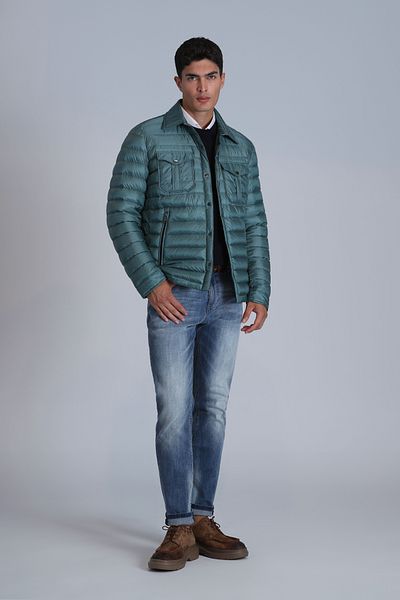 Lufian Palton verde pentru bărbați - puf de gâscă Kane