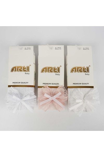 Katamino Michi Mesh Baby Pantyhose with Bow Detail