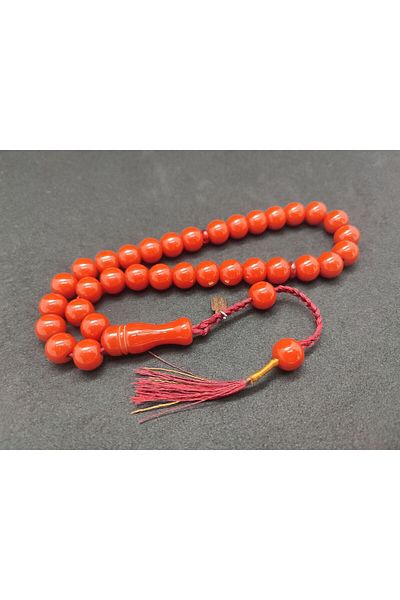 İskeçe Exclusive Osama Omari Master Artifact 50 Years Old Rooster Imam's Flared German Faturan Prayer Beads Certified 8010