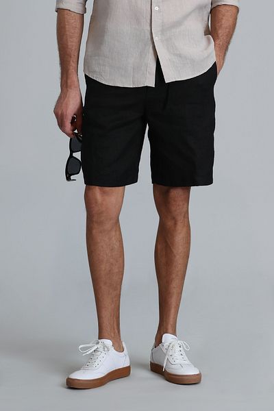 Lufian Μαύρο Slim Fit Peler Sports Ανδρικό σορτς Chino
