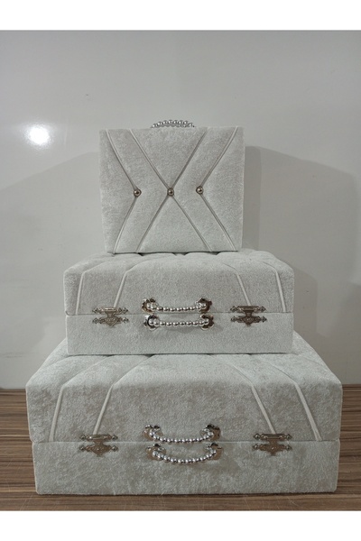 Hasret Çeyiz Sandık Gelin Damat Bavul Çanta Hurç Çeyiz Sandığı 3lü 0560