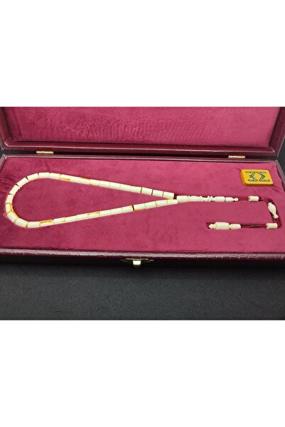 İskeçe Tesbih Murat Ala Usta Eseri Gömme Deri Kutulu 22.6 Gr. Objeli Eski (63...