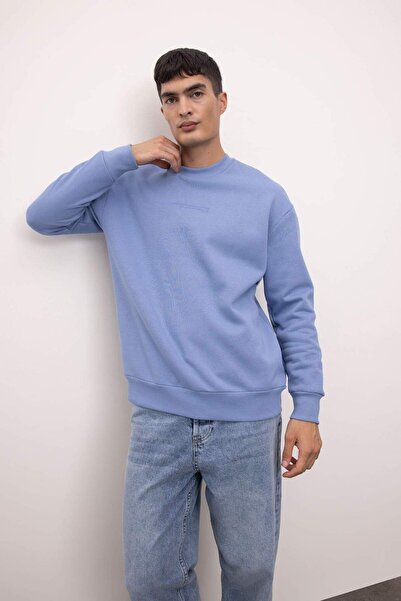 DeFacto Boxy Fit Bisiklet Yaka Baskılı Sweatshirt X8282AZ24AU