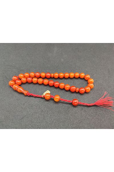 İskeçe Exclusive Osama Omari Master Artifact 50 de ani Roșu Imame Inclined German Faturan Tasbih Certified 7862