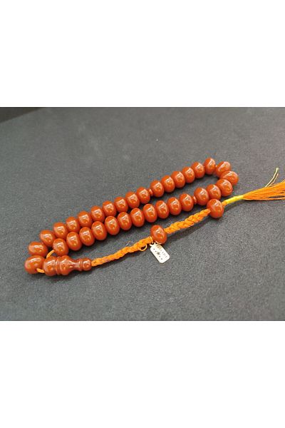 İskeçe Exclusive Osama Omari Master Artifact 50 de ani Roșu Imame Inclined German Faturan Tasbih Certified 7899