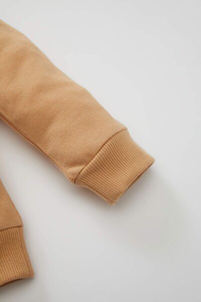 DeFacto Erkek Bebek 2'li Takım Renk Bloklu Uzun Kollu İçi Yumuşak Tüylü Sweatshirt Eşofman Altı Y1410A224AU