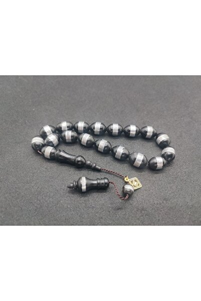 İskeçe Tesbih Hakan Kaya Μάστερ Έργο Ασημένια Σπειροειδής Μάσκοτ Μαύρο Πετράδ...