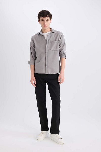 DeFacto 100 % Baumwolle, reguläre Passform, Basic, einfarbig, Langarmshirt D7406AX24AU