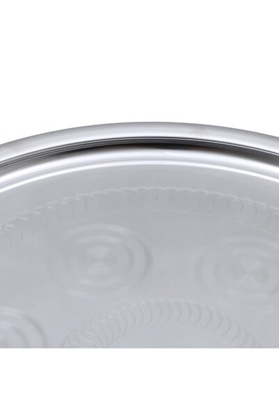 BAYDURSAN Paslanmaz Çelik Yer Sofrası, Tepsi (SİNİ) No: 6 (42 CM)