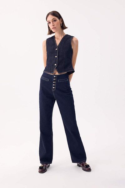 DeFacto Pantaloni lungi din denim cu talie înaltă din anii 90 D5830AX24WN