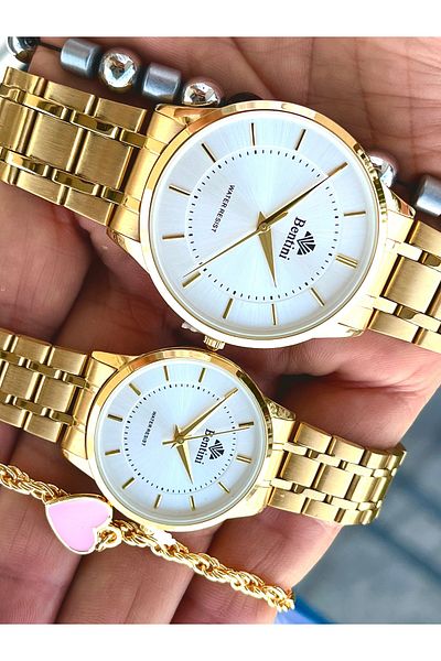 Bentini Branded Brand New Season Sports Stylish Wedding Steel Men's Watch Waterproof + Bracelet Gift
