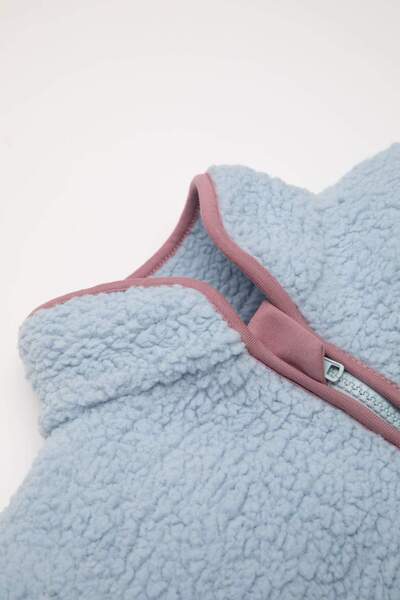 DeFacto Kız Bebek 2'li Takım Pelüş Fermuarlı Dik Yaka Sweatshirt Beli Lastikli Alt D6706A524WN