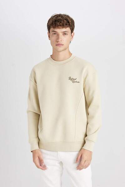 DeFacto Φούτερ με στάμπα Boxy Fit Crew Neck Back C7051ax24au
