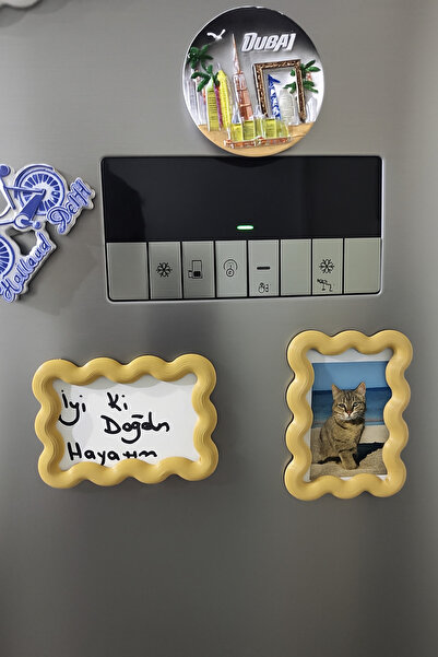 CMHOME Mıknatıslı Buzdolabı Fotoğraf Çerçevesi 2’li Set - Dalga Model