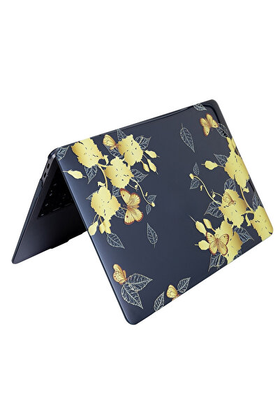 SyncCase Huawei Kılıf Matebook D15 Kılıf (2019-2020-2021-2022 YILI) Ile Uyumlu Kristal Flower01nl Kapak Kılıf
