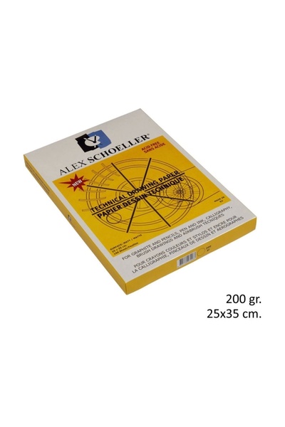 Alex Schoeller ورق الرسم الفني 200 جرام25x35 سمعبوة 100 قطعة