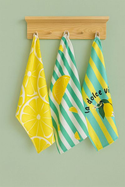 Alseko Concept La Dolce Vita 35X50Cm 3 Pieces Cotton Kitchen Oven Towel