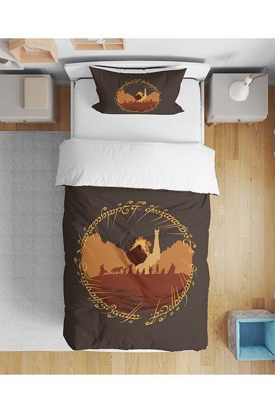 Erays Home Lord of the Rings Lotr 3D Digital Printed Single Non-Fitted Sheet Bedding Set