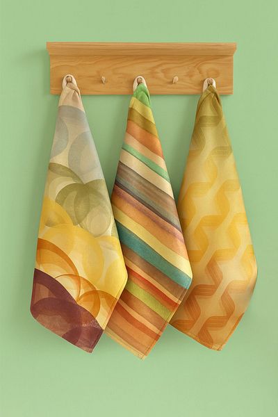 Alseko Concept Asymmetric Colorful 35X50Cm 3 Pieces Cotton Kitchen Oven Towel
