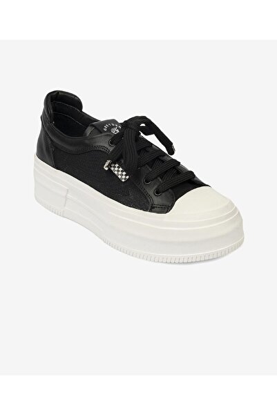 Greyder Kadın Siyah Hakiki Deri Sneaker Ayakkabı 4Y2SA33390